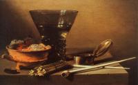 Claesz, Pieter - Still Life with Wine and Smoking Implements